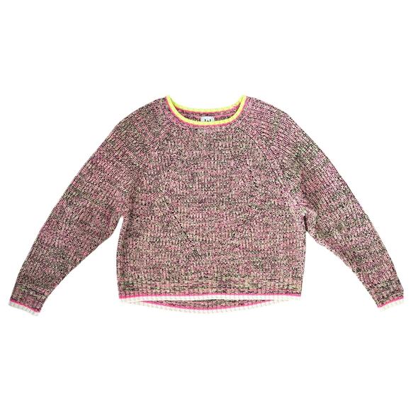 John + Jenn Neon Marble Knit Cropped Sweater Size Small - Picture 2 of 5